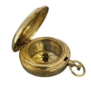 Gold Brass Compass with Lid